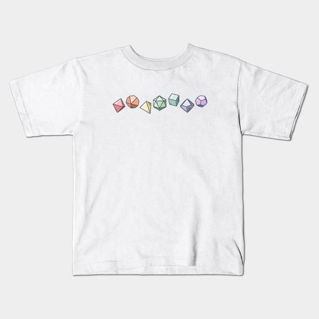 D&D Dice Rainbow Pride Kids T-Shirt by comfhaus